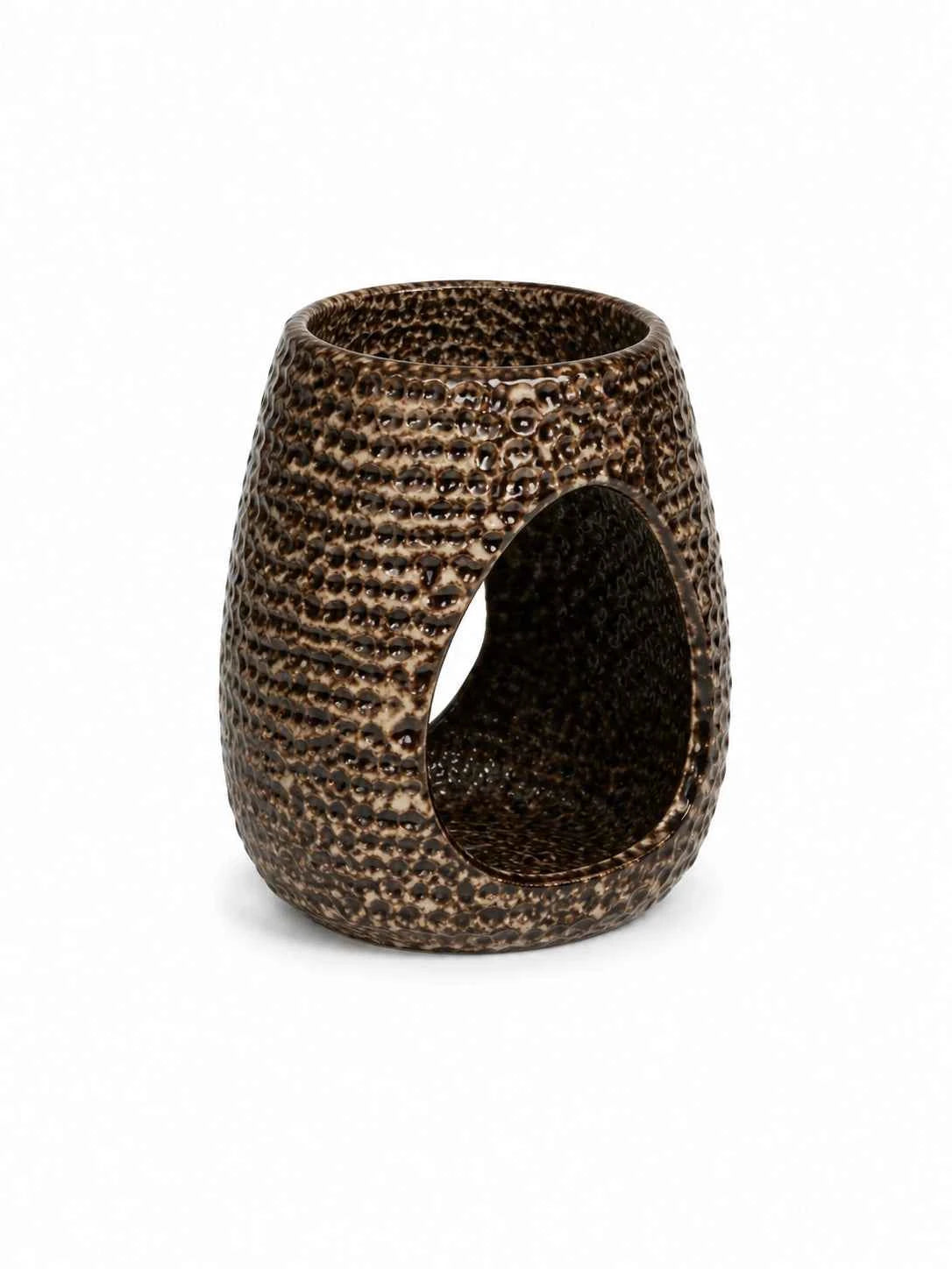 Brown Textured Wax Melt Ceramic Burner | MPATZAKA